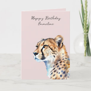 Blush Cheetah Thank You Card