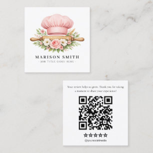 Blush Chef Baking Essentials Square Business Card