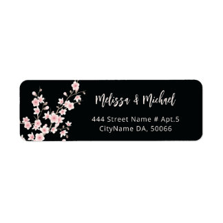  Blush Cherry Blossoms Black |  Wedding Label