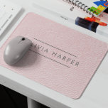 Blush Chic | Minimal Leather Look Mouse Mat<br><div class="desc">Elegant and Minimal mouse pad or feminine business, shop or other business feature a blush pink leather look texture with refined typography in trendy copper colour. A sophisticated and stylish accessory that adds a touch of elegance to your workspace. Please note: leather is a printed effect. Surprise someone special with...</div>