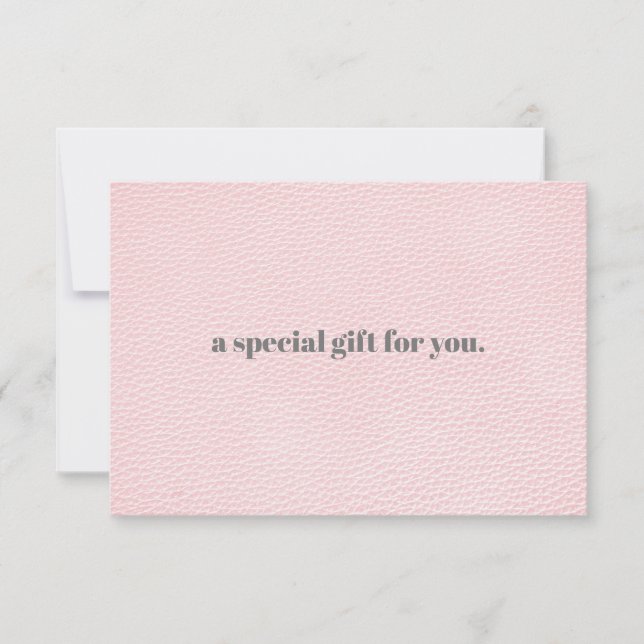 Blush Chic | Plain Elegant  Leather Look Gift Card (Front)