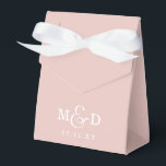Blush Classic Modern Monogram Wedding Favour Box<br><div class="desc">Blush Classic Modern Monogram Wedding Favour Boxes</div>