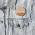 Blush Colour Block Bridesmaid Button<br><div class="desc">Modern and minimal blush colour block Bridesmaid button featuring a beautiful typography. Personalise for your bridal party or birthday shindig.</div>