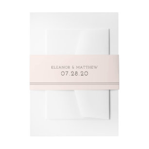 Blush Colour Block Minimalist Belly Band Invitation Belly Band