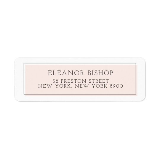 Blush Colour Block Minimalist Return Address Label