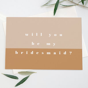 Blush Colour Block Will You Be My Bridesmaid Save The Date