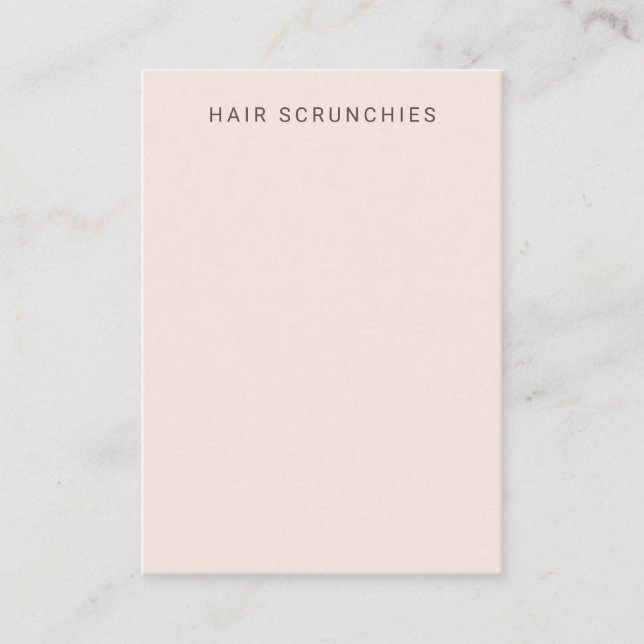 Blush-coloured Hair Scrunchies Display Card (Front)