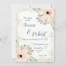 Blush Coneflower Watercolour Florals Wedding