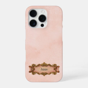 Blush + Coral Ornate Scroll Vintage Style iPhone 16 Pro Case
