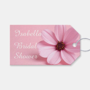 Blush Cosmos Floral Bridal Shower Script Design Gift Tags