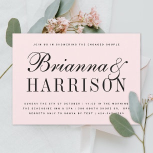 Blush Couples Names Wedding Shower Invitation