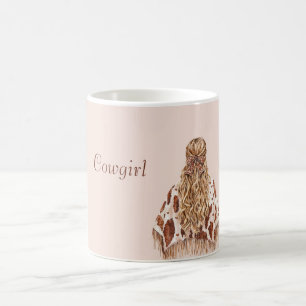Blush Cow Print Cowgirl Poncho Coffee Mug