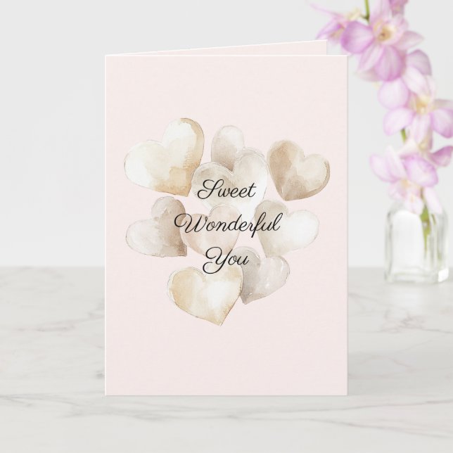 Blush Cream Hearts Love Match Card (Orchid)