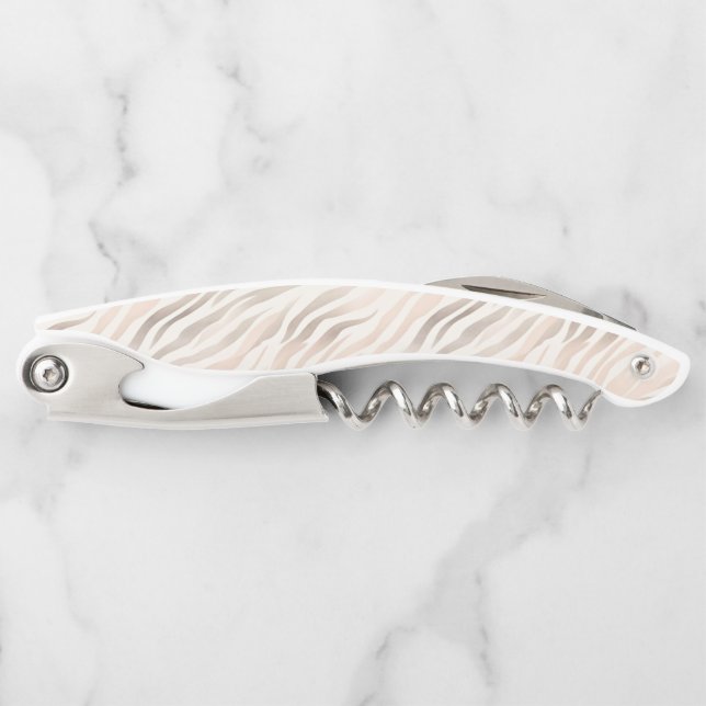 Blush Cream Leopard Animal print Corkscrew (Front)