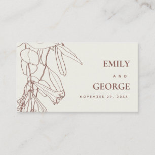 BLUSH CREAM LINE DRAWING FLORAL WEDDING WEBSITE BUSINESS CARD