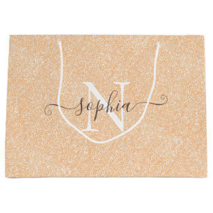 Blush Cream Pink Glitter Customised Large Gift Bag