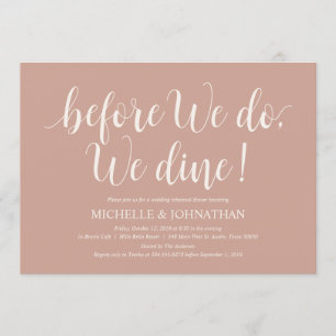 Blush Cream Rustic Wedding Rehearsal Dinner Invitation