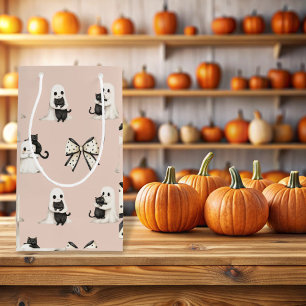 Blush Cute Ghosts and Cats on Halloween Gift Bag