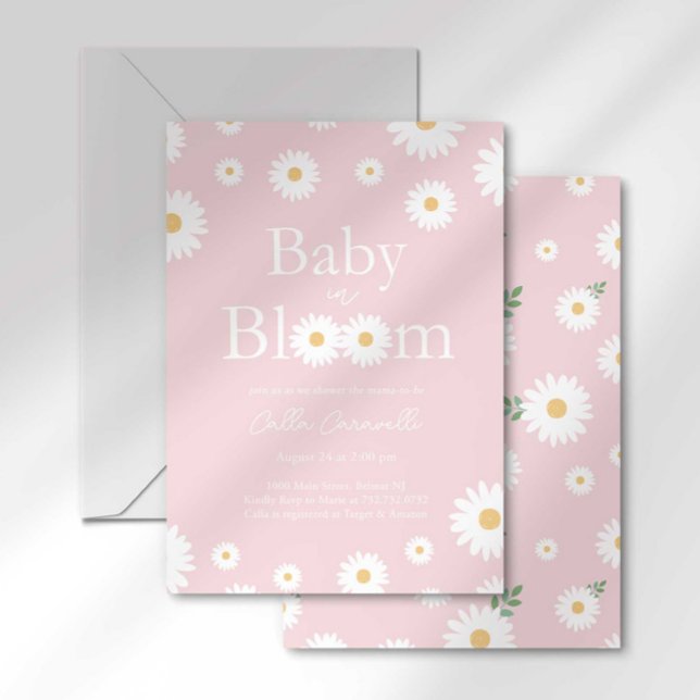 Blush Daisy Baby in Bloom Baby Shower Invitation (Creator Uploaded)