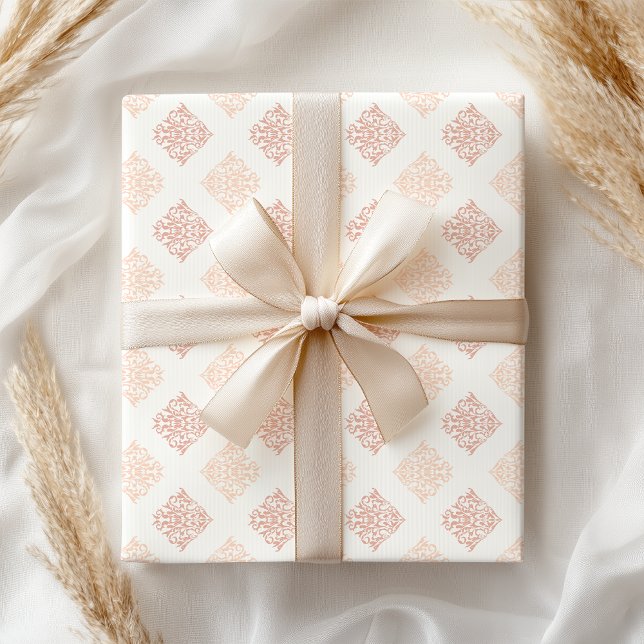 Blush Damask Pretty Custom Wrapping Paper (Creator Uploaded)