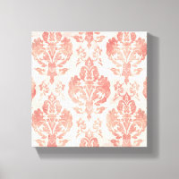 Blush Damask Watercolor Floral Vintage Pattern