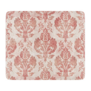 Blush Damask Watercolor Floral Vintage Pattern Cutting Board