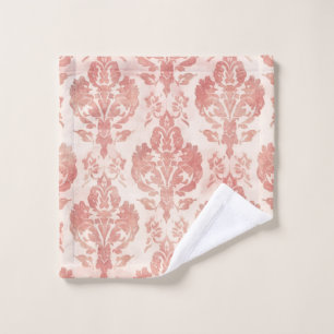 Blush Damask Watercolor Floral Vintage Pattern Wash Cloth