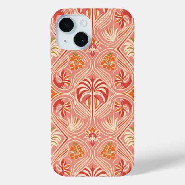 Blush Deco Palm Throw Pillow  Case-Mate iPhone Case (Back)