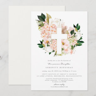 Blush Dew Baptism Christening Invitation