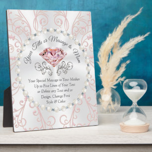 Blush Diamond and Pearls Personalised Mother's Day Plaque
