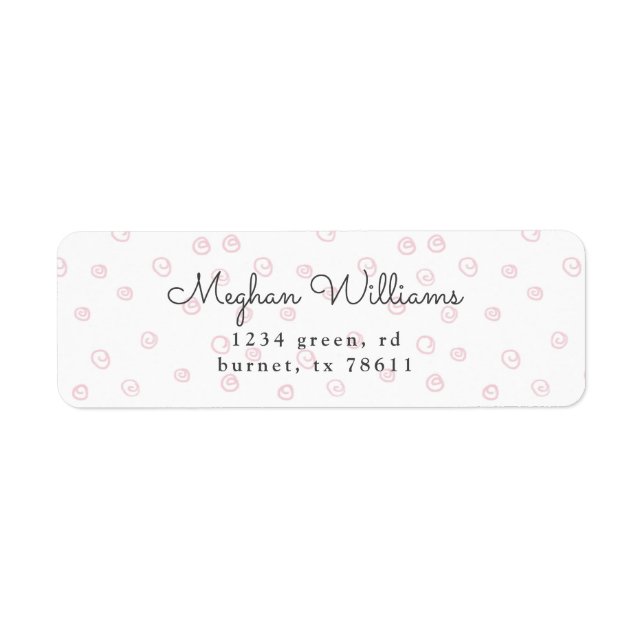 blush doodle swirl modern return address (Front)