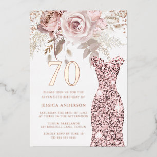 Blush Dress Fabulous 70th Birthday Party Rose Gold
