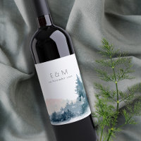 BLUSH DUSKY BLUE MOUNTAINS PINE MONOGRAM WEDDING