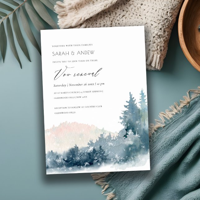 BLUSH DUSKY BLUE MOUNTAINS VOW RENEWAL INVITE (Creator Uploaded)