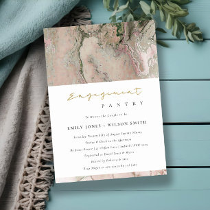 BLUSH DUSKY ROSE GOLD AGATE ENGAGEMENT INVITE