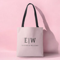 Blush Dusty Pink Girly Script Monogram Modern