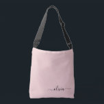 Blush Dusty Pink Girly Script Monogram Name Modern Crossbody Bag<br><div class="desc">Blush Dusty Pink anniversary,  baby shower or bachelorette party gift for someone that loves glam luxury and chic styles.</div>