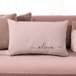 Blush Dusty Pink Girly Script Monogram Name Modern Lumbar Cushion<br><div class="desc">Blush Dusty Pink Monogram Add Your Own Name Lumbar Pillow. This makes the perfect sweet 16 birthday,  wedding,  bridal shower,  anniversary,  baby shower or bachelorette party gift for someone that loves glam luxury and chic styles.</div>