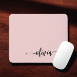 Blush Dusty Pink Girly Script Monogram Name Modern Mouse Mat<br><div class="desc">Blush Dusty Pink Monogram Add Your Own Name Mousepad (Mouse Pad). This makes the perfect sweet 16 birthday,  wedding,  bridal shower,  anniversary,  baby shower or bachelorette party gift for someone that loves glam luxury and chic styles.</div>