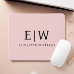 Blush Dusty Pink Girly Script Monogram Name Modern Mouse Mat<br><div class="desc">Blush Dusty Pink Monogram Add Your Own Name Mousepad (Mouse Pad). This makes the perfect sweet 16 birthday,  wedding,  bridal shower,  anniversary,  baby shower or bachelorette party gift for someone that loves glam luxury and chic styles.</div>