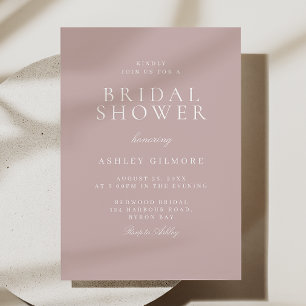 Blush & Dusty Pink Minimal Modern Bridal Shower Invitation