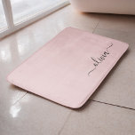 Blush Dusty Pink Modern Script Girly Monogram Name Bath Mat<br><div class="desc">Blush Dusty Pink Simple Script Monogram Name Bath Mats. This makes the perfect graduation,  birthday,  wedding,  bridal shower,  anniversary,  baby shower or bachelorette party gift for someone that loves glam luxury and chic styles.</div>