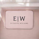 Blush Dusty Pink Modern Script Girly Monogram Name Bath Mat<br><div class="desc">Blush Pink - Dusty Pink Simple Script Monogram Name Bath Mats. This makes the perfect graduation,  birthday,  wedding,  bridal shower,  anniversary,  baby shower or bachelorette party gift for someone that loves glam luxury and chic styles.</div>