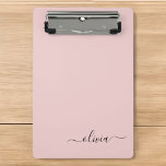 Blush Dusty Pink Modern Script Girly Monogram Name Mini Clipboard<br><div class="desc">Blush Dusty Pink Name Planning Clipboard. This makes the perfect sweet 16 birthday,  wedding,  bridal shower,  anniversary,  baby shower or bachelorette party gift for someone that loves glam luxury and chic styles.</div>