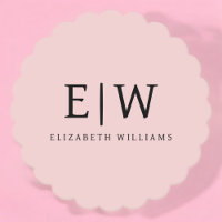 Blush Dusty Pink Modern Script Girly Monogram Name