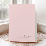 Blush Dusty Pink Modern Script Monogram Girly Name Pocket Folder<br><div class="desc">Blush Dusty Pink Simple Modern Script Monogram Name Pocket Folder. This makes the perfect sweet 16 birthday,  wedding,  bridal shower,  anniversary,  baby shower or bachelorette party gift for someone that loves glam luxury and chic styles.</div>