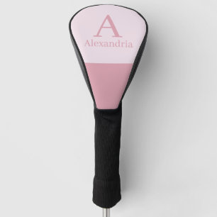Blush Dusty Pink Monogram Initial Name Golf Head Cover