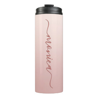 Blush Dusty Pink Ombre Elegant Signature Thermal Tumbler