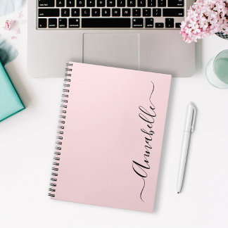 Blush Dusty Pink Personalized Name Notebook