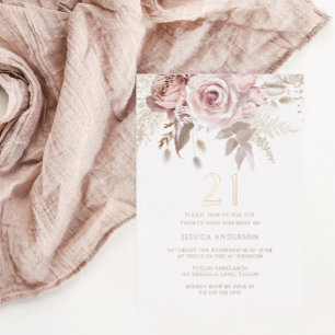 Blush & Dusty Rose 21st Birthday Party Rose Gold